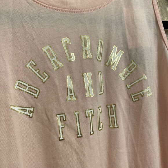 Abercrombie & Fitch Light Pink Gold Logo Knitted Tank Top, Girls XL NWT - Picture 3 of 7